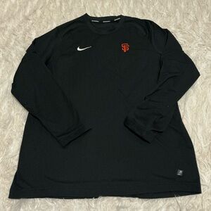 Nike Black Long-Sleeve Performance Shirt with Orange SF Logo